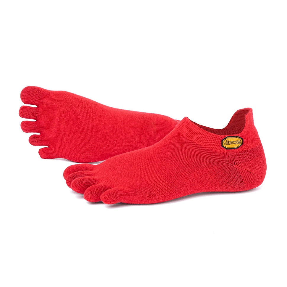 Vibram Vibram 5toe Strumpa No Show Röd